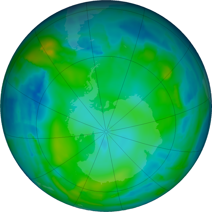 Antarctic ozone map for 26 May 2011